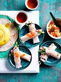 Duck and pineapple spring rolls