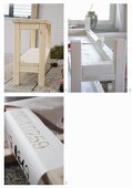 Instructions for painting and decorating a DIY console table using a template