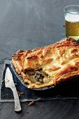 Chicken and mushroom pie with beer
