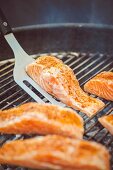 Salmon on a grill