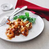 Gebackene Garnelen mit Feta und Passata