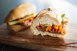 Banh mi (sandwich with carrots and pork, Vietnam)