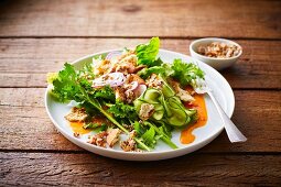 Veganer Brotsalat mit Cima di Rapa und Gurke