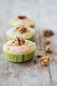 Gluten-free vegan apple and nut muffins