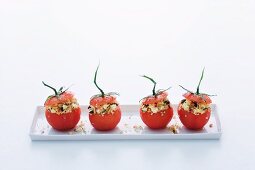 Tomatoes filled with couscous salad
