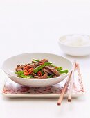 Stir-Fried Beef Strips with Capsicum