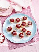 Rhubarb and raspberry mini tartlets