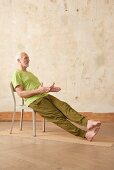 Half stretched position (yoga) – Step 1: sitting, legs crossed