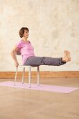 Leg lifts (yoga) – Step 2: raising both legs