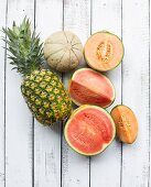 Pineapple and various melons