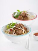 Hot Pork Meatballs with Rice Vermicelli