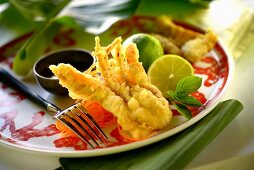 Soft-shell prawns in tempura batter (Asia)