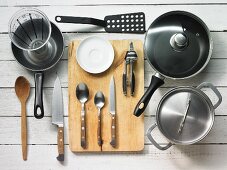 Kitchen utensils for making fried vegetables and couscous