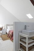 Bedroom with ensuite bathroom in attic