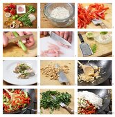 Asiatische Reisnudeln mit Putenbrust und Gemüse
