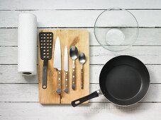 Kitchen utensils and crockery
