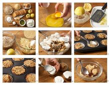 Apfel-Haselnuss-Muffins mit Pistazienquark zu Ostern zubereiten