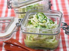 Mie noodles with courgettes and coconut milk