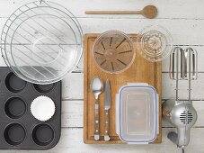 Kitchen utensils for making muffins and cupcakes