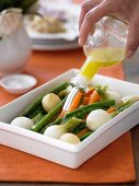 Marinating Baby Vegetables with Lemon