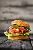 A gluten-free veggie burger