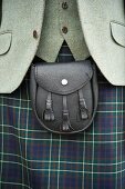 A traditional Scottish kilt with a sporran (detail)