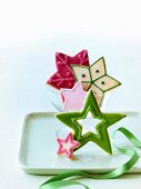 Various Christmas star biscuits