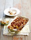 Apple, pear and Anzac biscuit crumble
