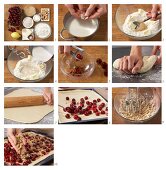 How to make cherry streusel (crumble) cake with cashew nuts
