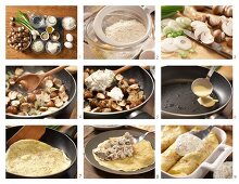 How to prepare sesame seed pancakes with mushrooms