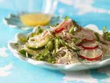 Rice salad with radish and cucumber