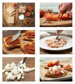 Pizza-Toast mit Thunfisch, Tomaten und Mozzarella zubereiten