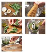 How to prepare spaghetti with green pesto