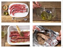 How to prepare marinated saddle of lamb fillet with lavender