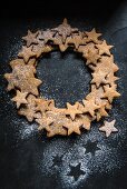 A wreath made of gingerbread stars