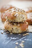 Homemade burger buns (close up)