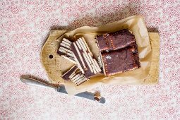 Hedgehog slice on a chopping board (seen from above)