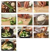 Gebratenen Reis mit Brokkoli und Ingwer zubereiten
