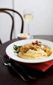 Chicken breast with mushrooms and potato purée