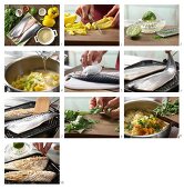 Paprika-Limetten-Couscous mit gegrillter Makrele zubereiten
