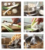 How to prepare leek with peanut sauce and basmati rice