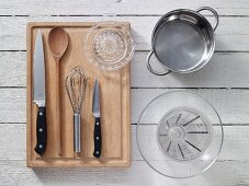 Kitchen utensils for making fruit salad