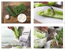 How to prepare cream cheese and cucumber spread with garden cress