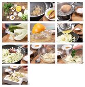 How to prepare fennel salad with parsley and egg vinaigrette and sesame seeds