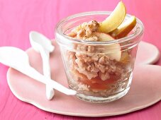 Ayurveda muesli with apple and pear compote