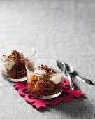 Coffee granita with cream and chocolate flakes