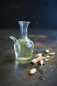 Peanut oil in a glass carafe