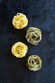 Assorted tagliatelle nests