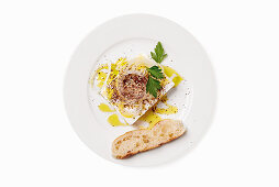 Feta cheese with dressing and sumac