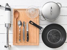 Kitchen utensils for preparing vegetable soup